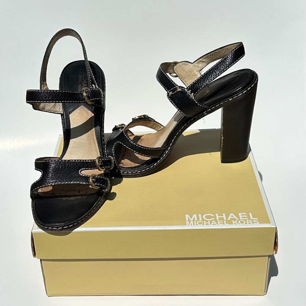 Michael Kors Black Strappy Heels Size 9M